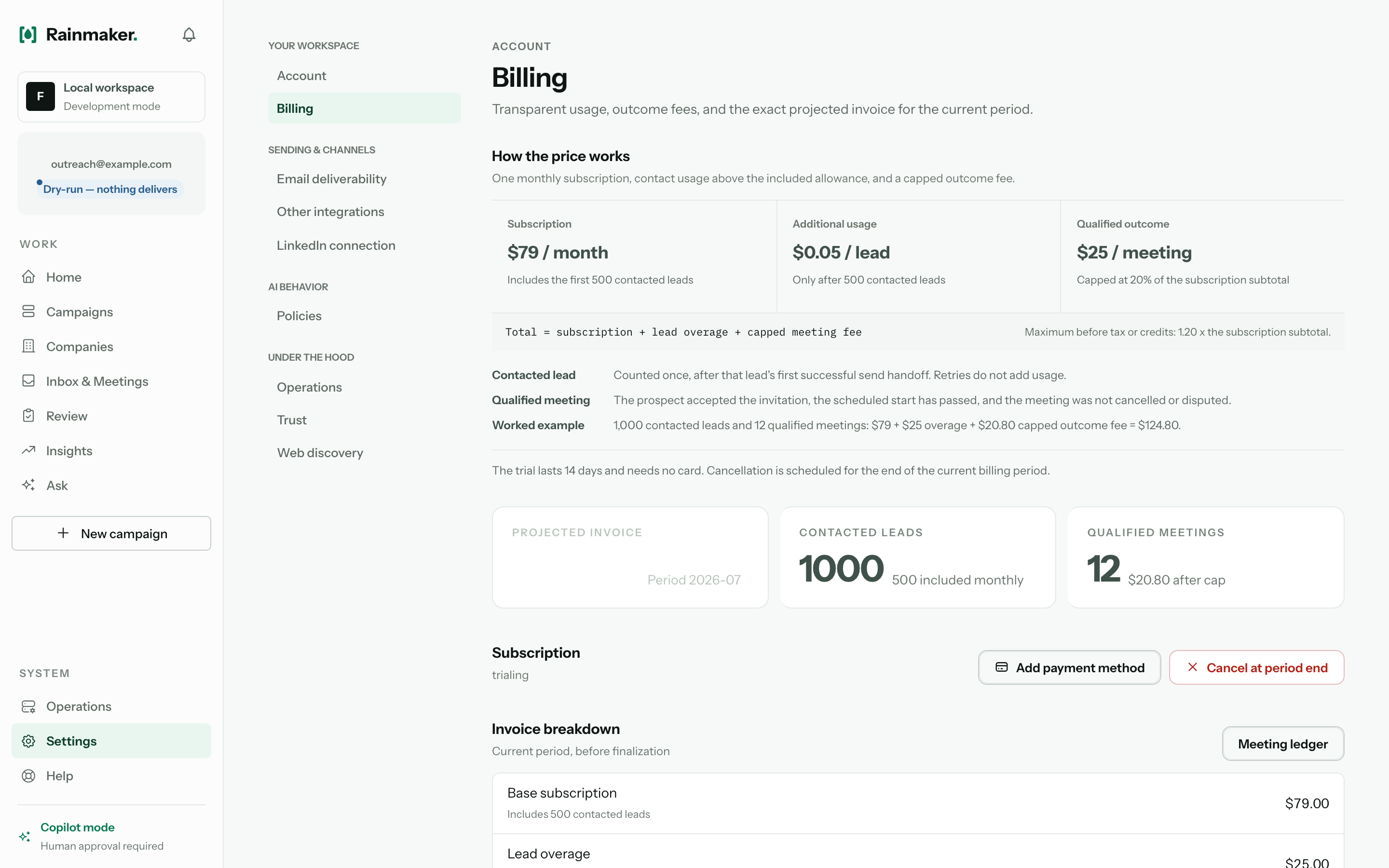 Rainmaker — Pay per meeting booked
