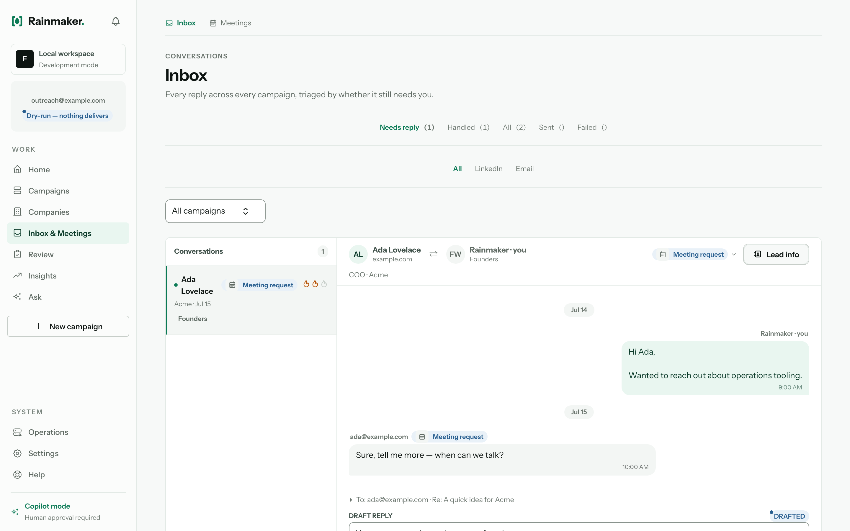 Rainmaker — Every reply in one inbox
